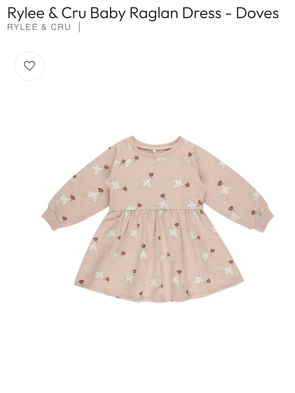Rylee + Cru Blush Dove Raglan Dress